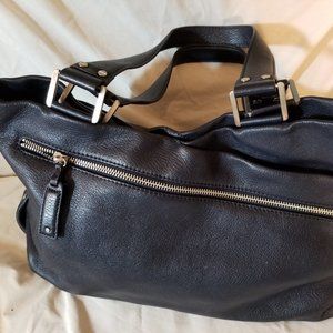 Kenneth Cole dark navy pebble leather shoulder bag